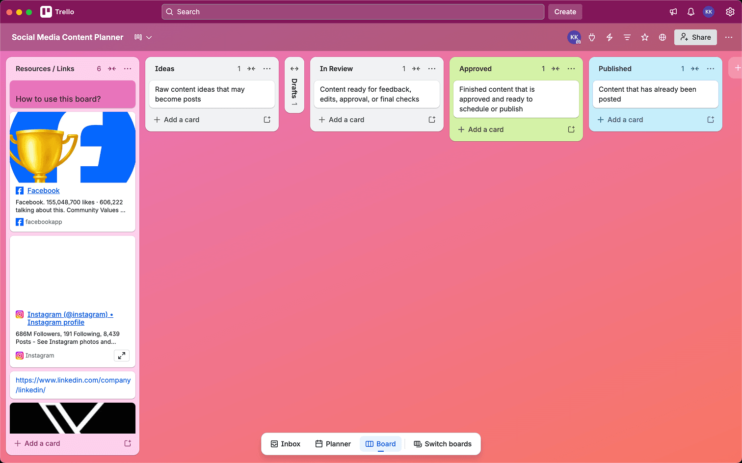 Social Media Content Planner