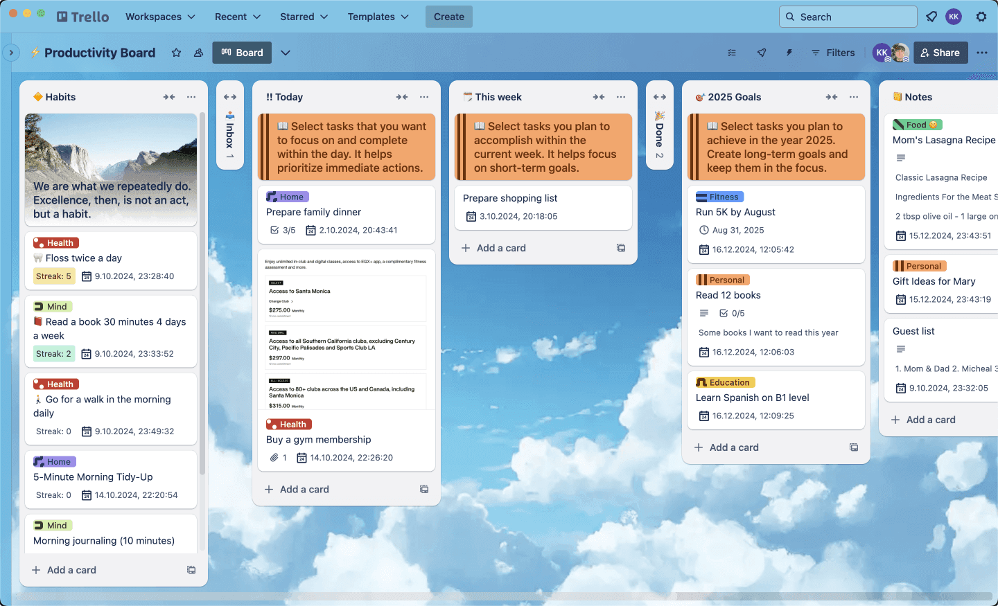 All-in-One Productivity Board